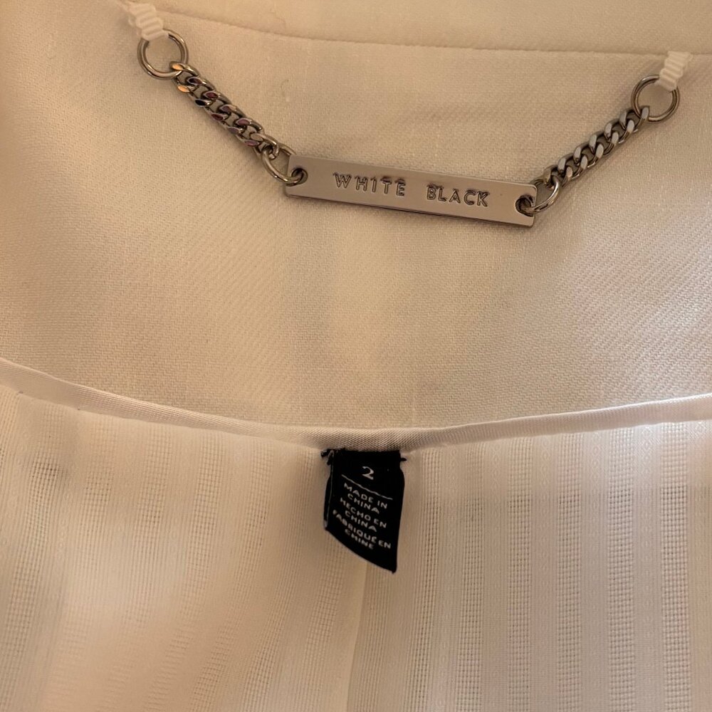 WHBM White Linen Blazer Size 2 - Picture 5 of 6